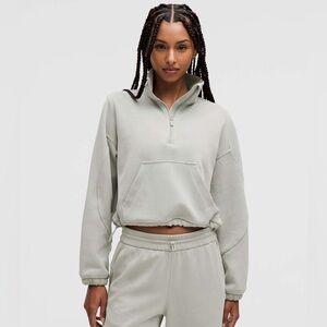 lululemon Brushed Softstreme Half Zip (Size 6) in Jade Grey